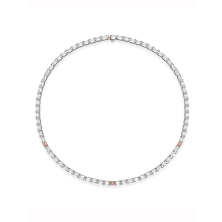 Classic Ashoka Diamond and Pink Diamond Platinum Collar