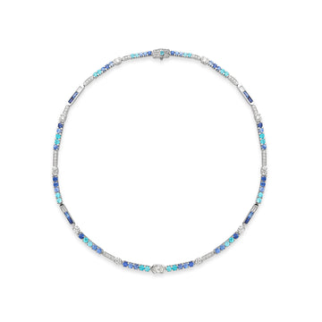 Play of Light Sapphire Platinum Necklace