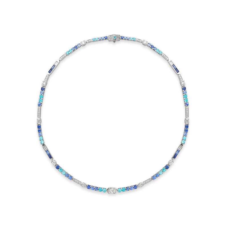 Play of Light Sapphire Platinum Necklace
