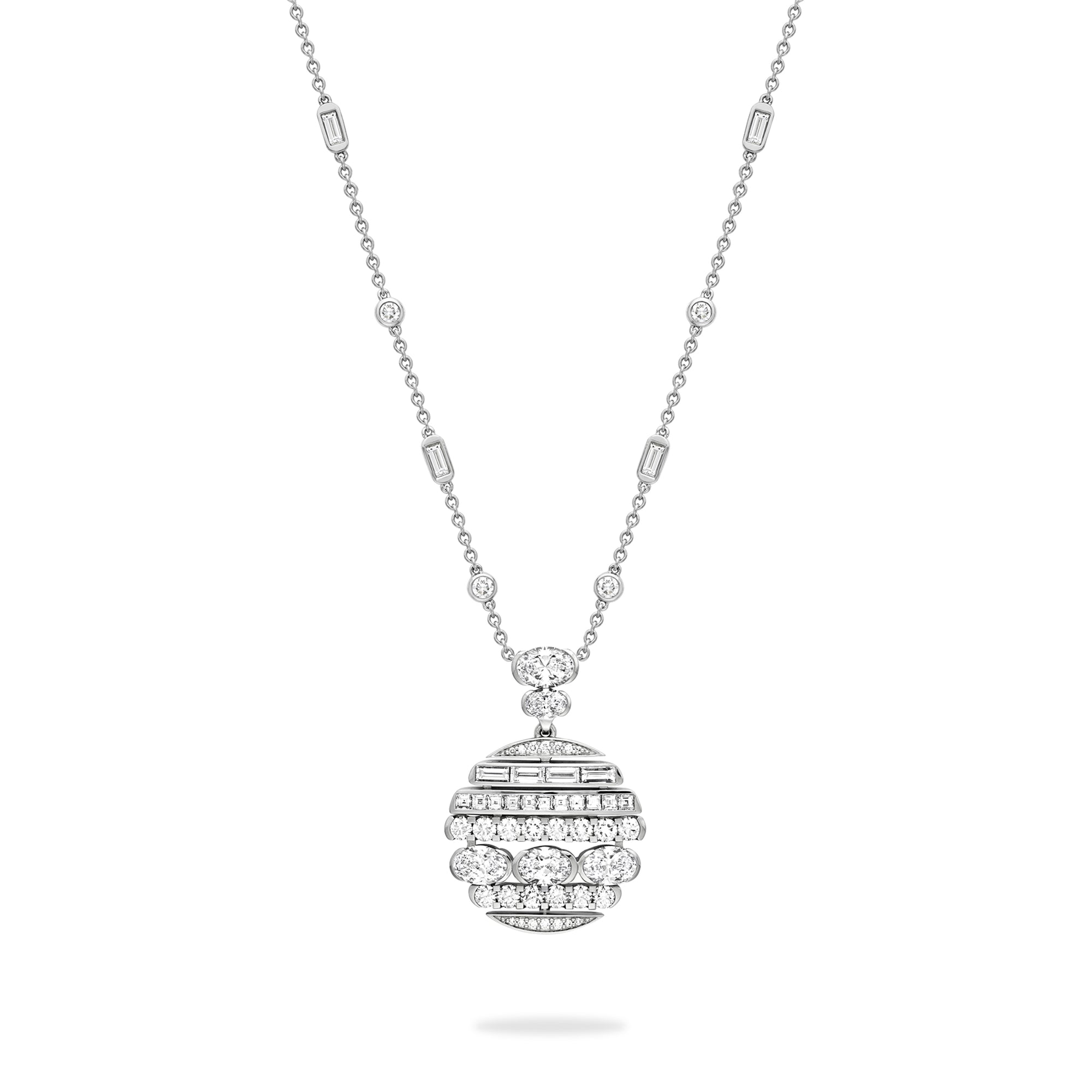 Play of Light Large Platinum Diamond Pendant