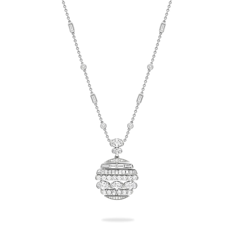 Play of Light Large Platinum Diamond Pendant