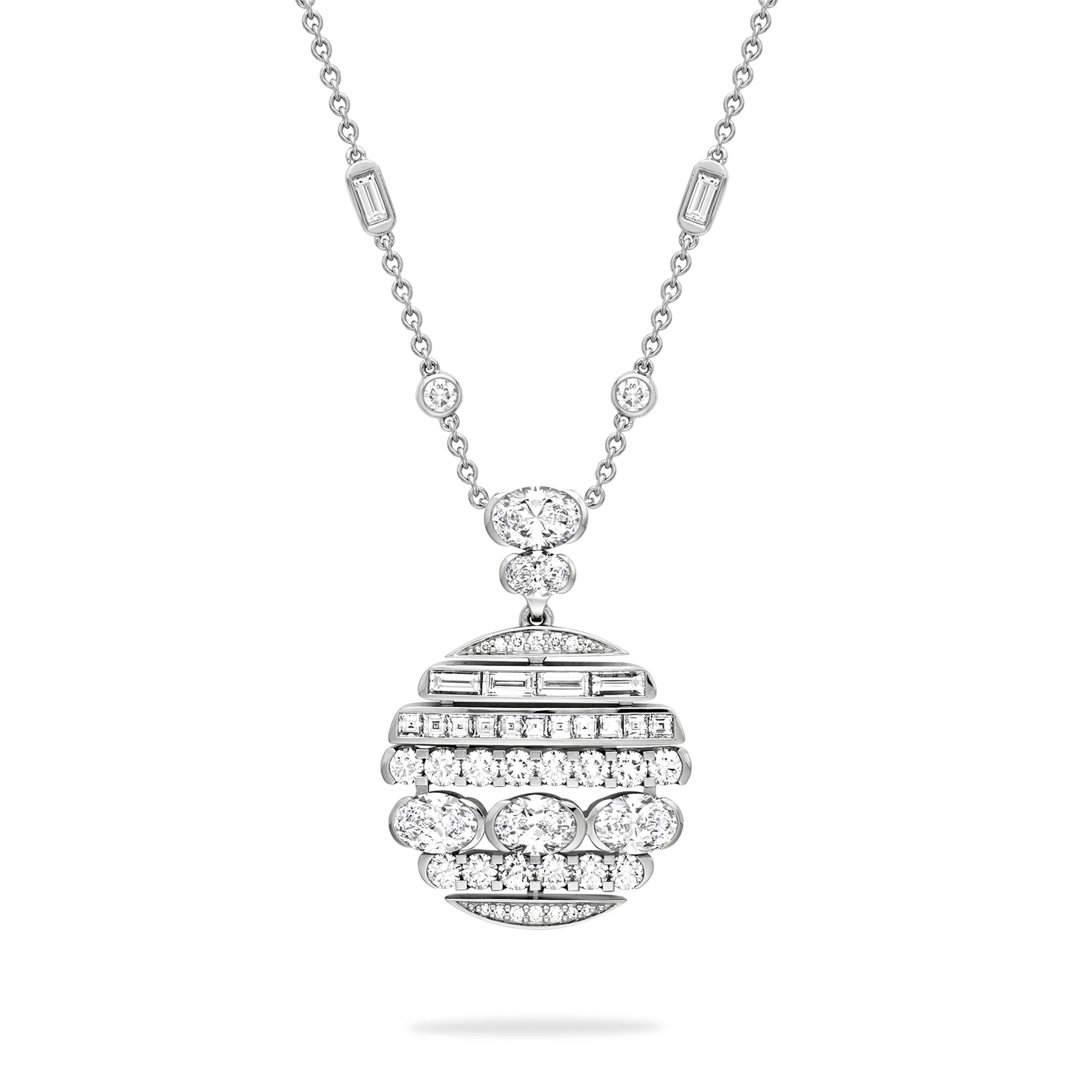 Play of Light Large Platinum Diamond Pendant