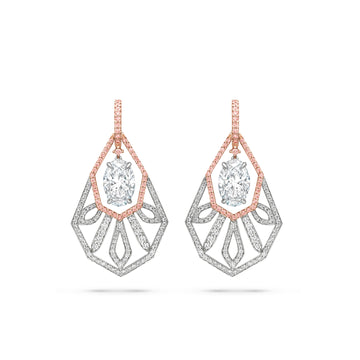 Peace of Mined Platinum and Rose Gold Diamond Drop Earrings