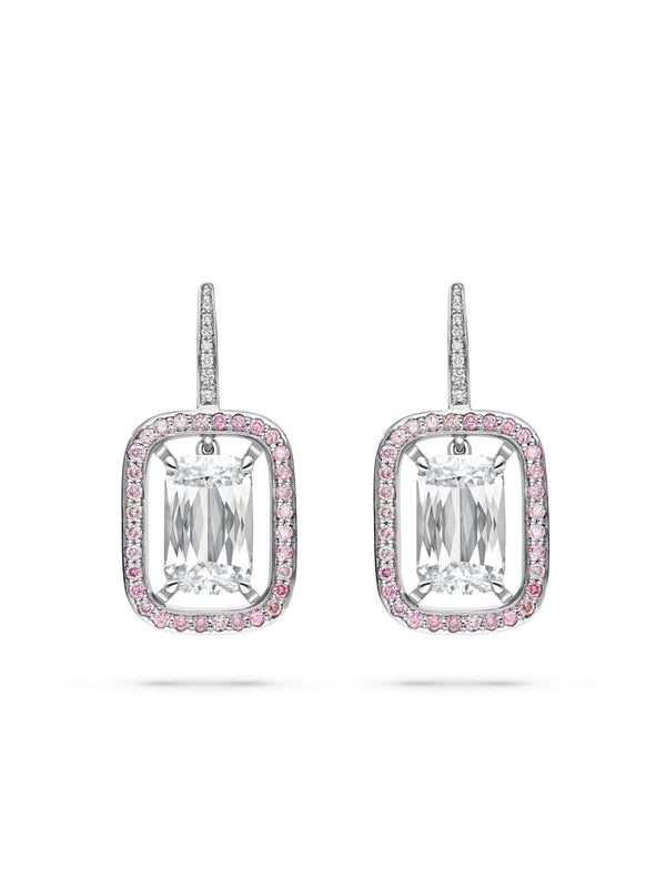 Vintage Ashoka Pink and White Diamond Earrings