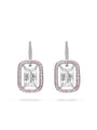 Vintage Ashoka Pink and White Diamond Earrings