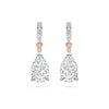 Classic Pear Diamond and Pink Diamond Drop Earrings