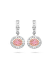 Vintage Oval Cut Pink Diamond Earrings