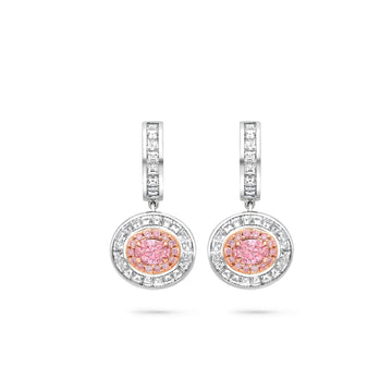 Vintage Oval Cut Pink Diamond Earrings