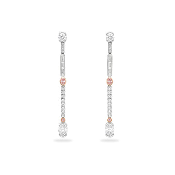 The National Gallery Play of Light Platinum Pink Diamond Earrings