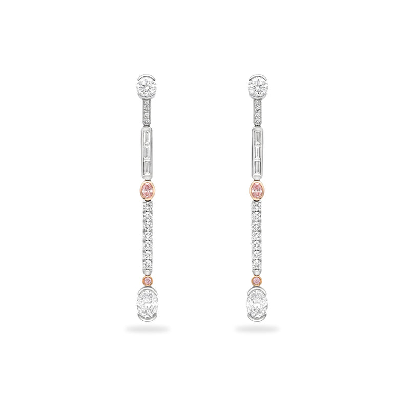 Play of Light Platinum Pink Diamond Earrings