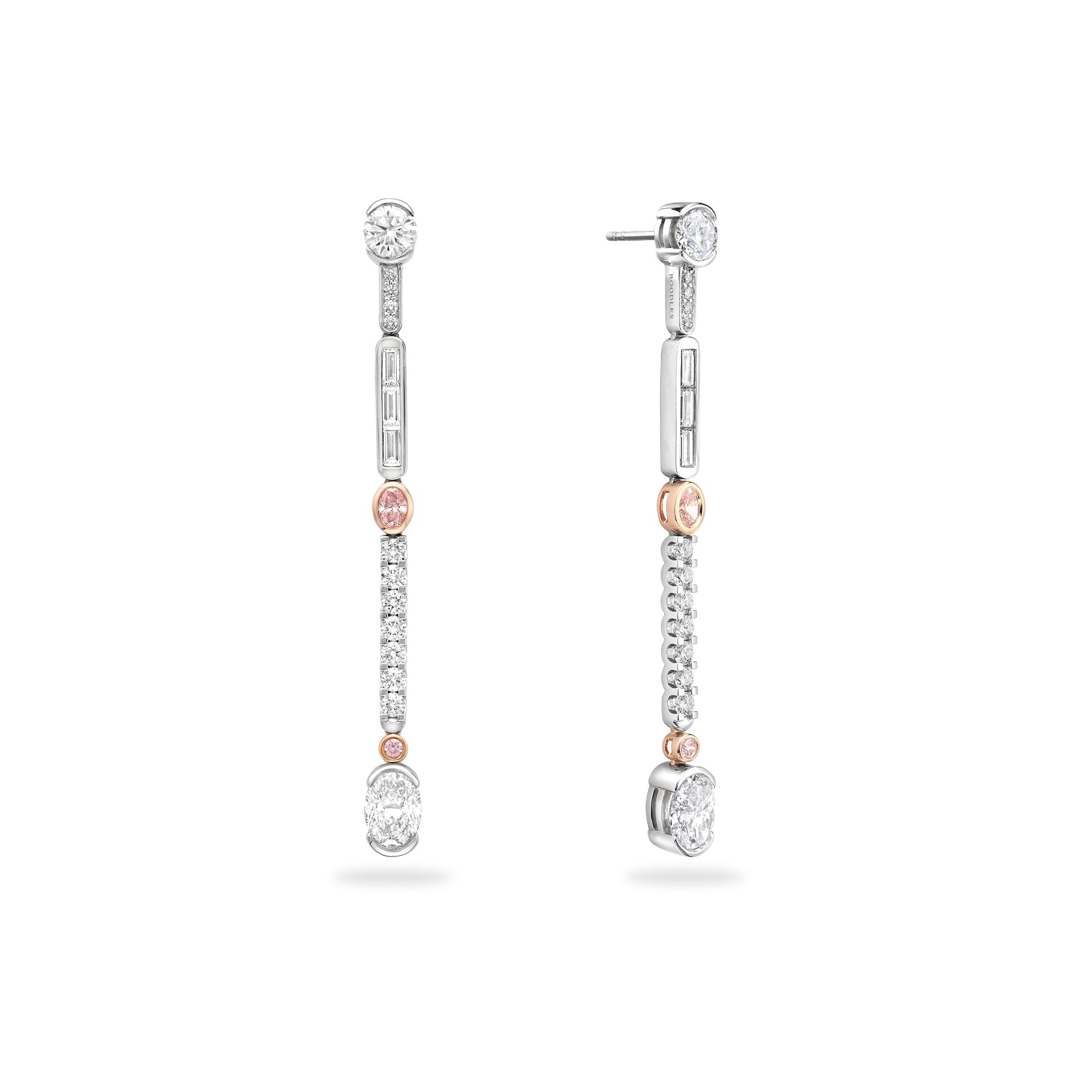 Play of Light Platinum Pink Diamond Earrings