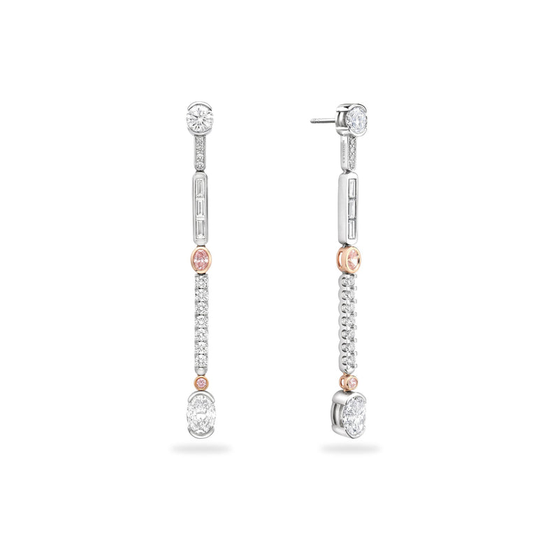 Play of Light Platinum Pink Diamond Earrings