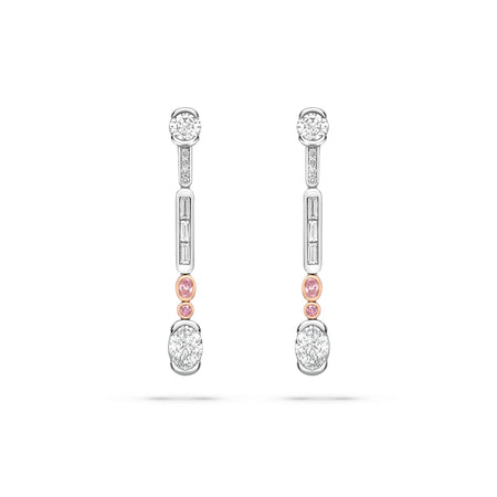 Play of Light Platinum Pink Diamond Drop Earrings