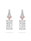 Ashoka White and Pink Diamond Platinum Drop Earrings