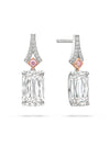 Ashoka White and Pink Diamond Platinum Drop Earrings