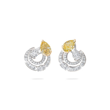 The National Gallery Play of Light Yellow Diamond Platinum Earrings