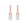 Ashoka and Brilliant Pink Diamond Rose Gold Drop Earrings