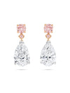 Classic Brilliant Pink Diamond and Pear Diamond Drop Earrings