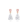 Classic Brilliant Pink Diamond and Pear Diamond Drop Earrings