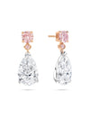 Classic Brilliant Pink Diamond and Pear Diamond Drop Earrings