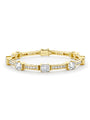 Classic Yellow Gold Emerald Cut Diamond Bracelet