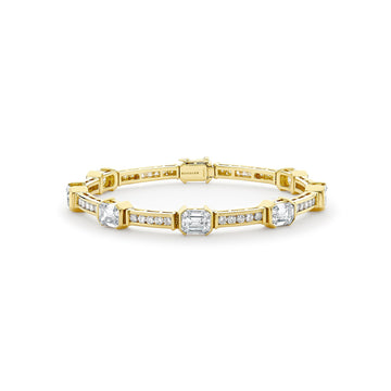 Classic Yellow Gold Emerald Cut Diamond Bracelet