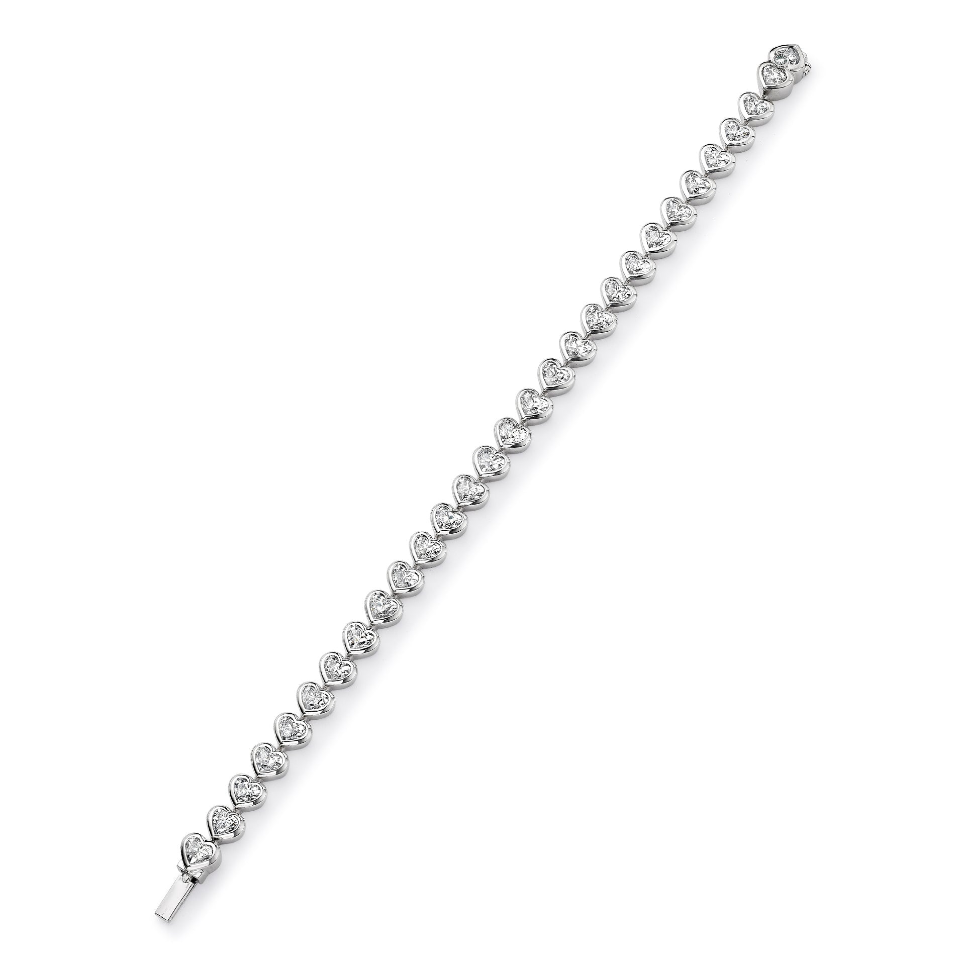 Florentine Heart Diamond Platinum Bracelet