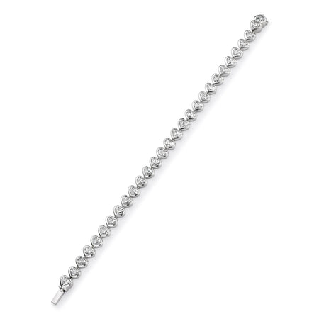 Florentine Heart Diamond Platinum Bracelet