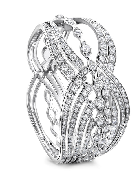 The Tide Diamond Platinum Bangle