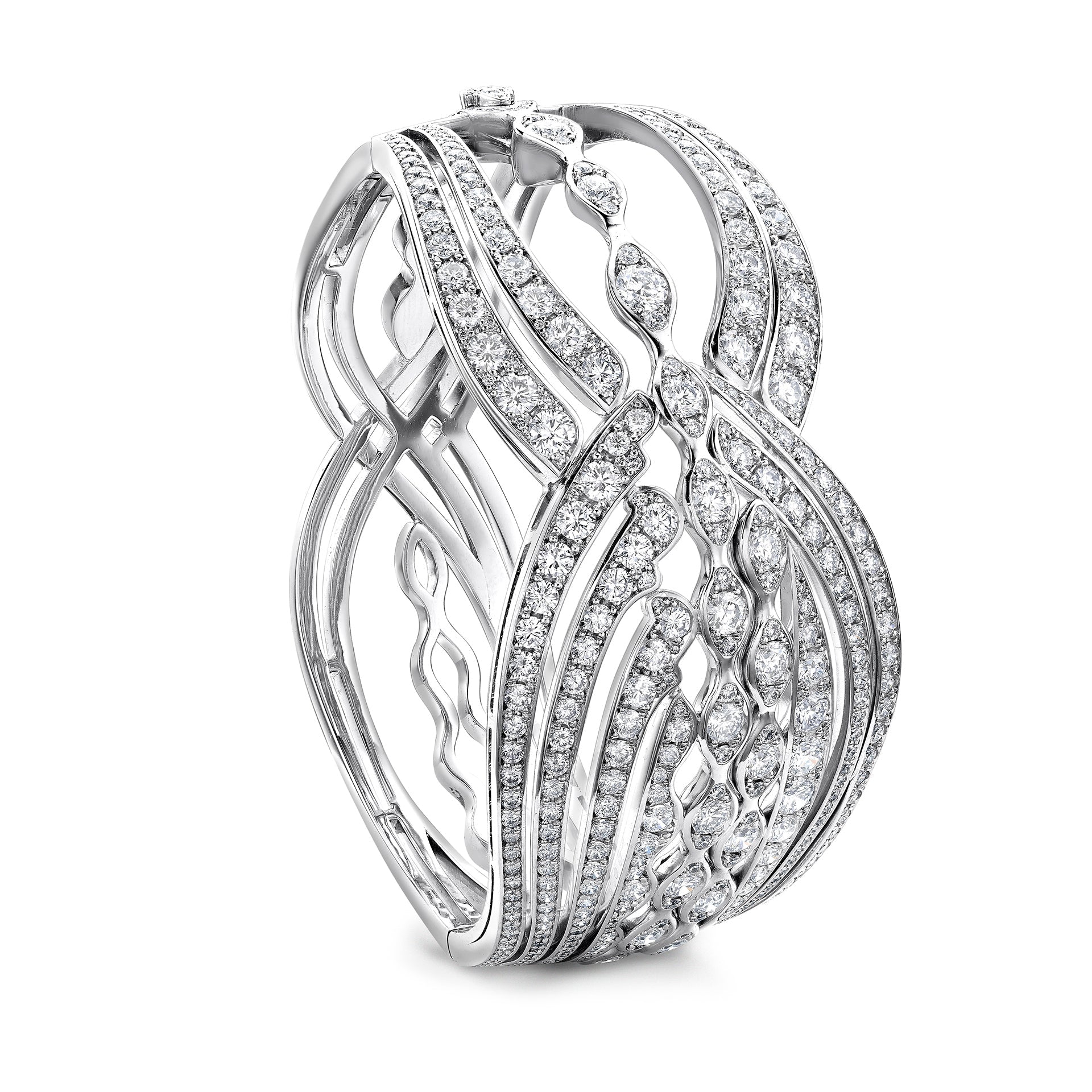 The Tide Diamond Platinum Bangle