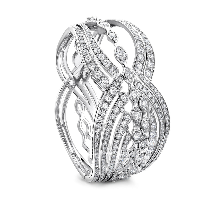The Tide Diamond Platinum Bangle
