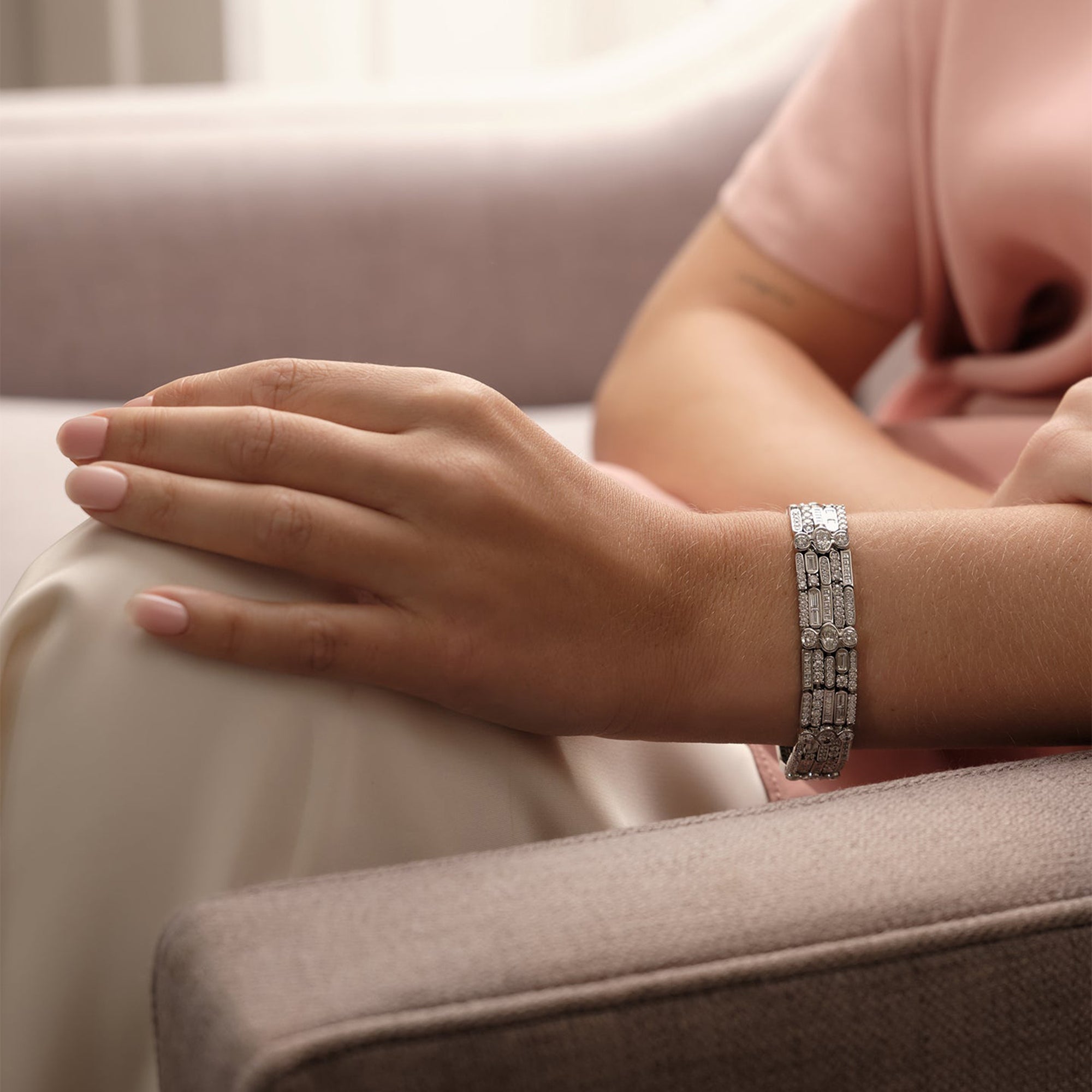 The National Gallery Play of Light Platinum Bracelet