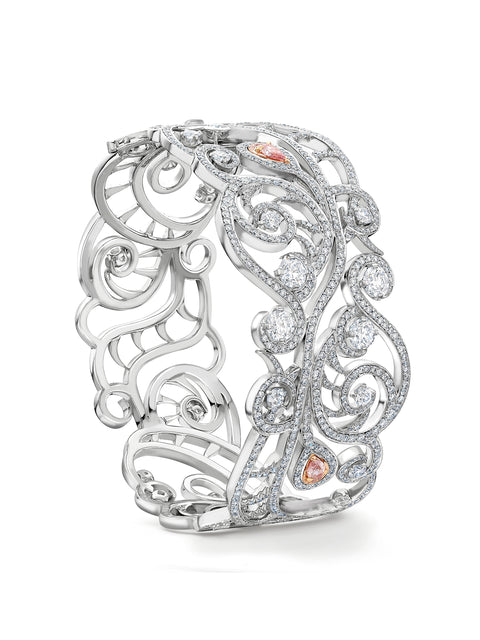 Sweet Pea Diamond Platinum Bangle