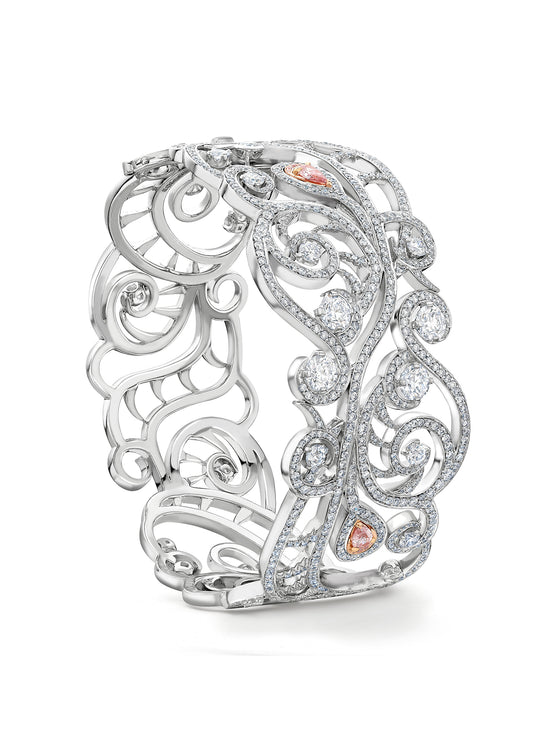 Sweet Pea Diamond Platinum Bangle