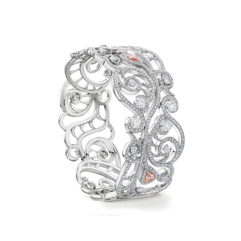 Sweet Pea Diamond Platinum Bangle