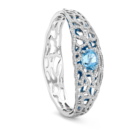 A Family Journey St. Tropez Aquamarine Platinum Bangle