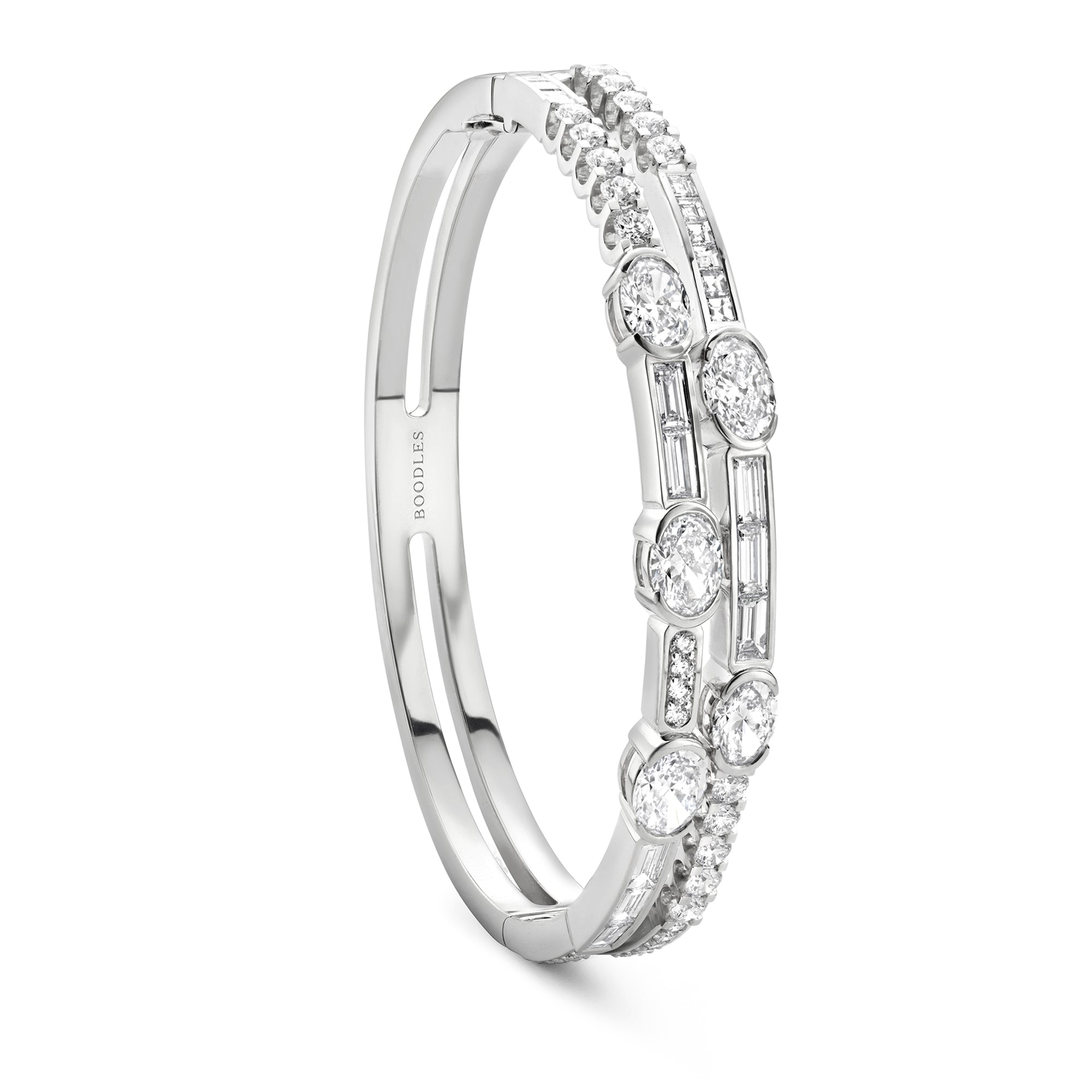 Play of Light Large Platinum Bangle