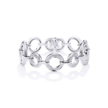 Medium Roulette White Gold Diamond Bracelet