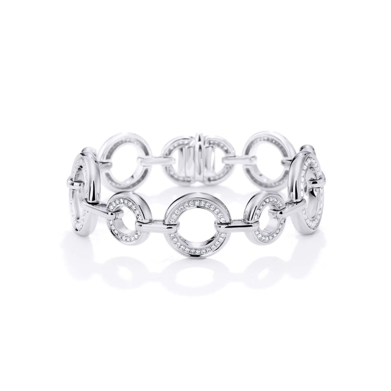 Medium Roulette White Gold Diamond Bracelet