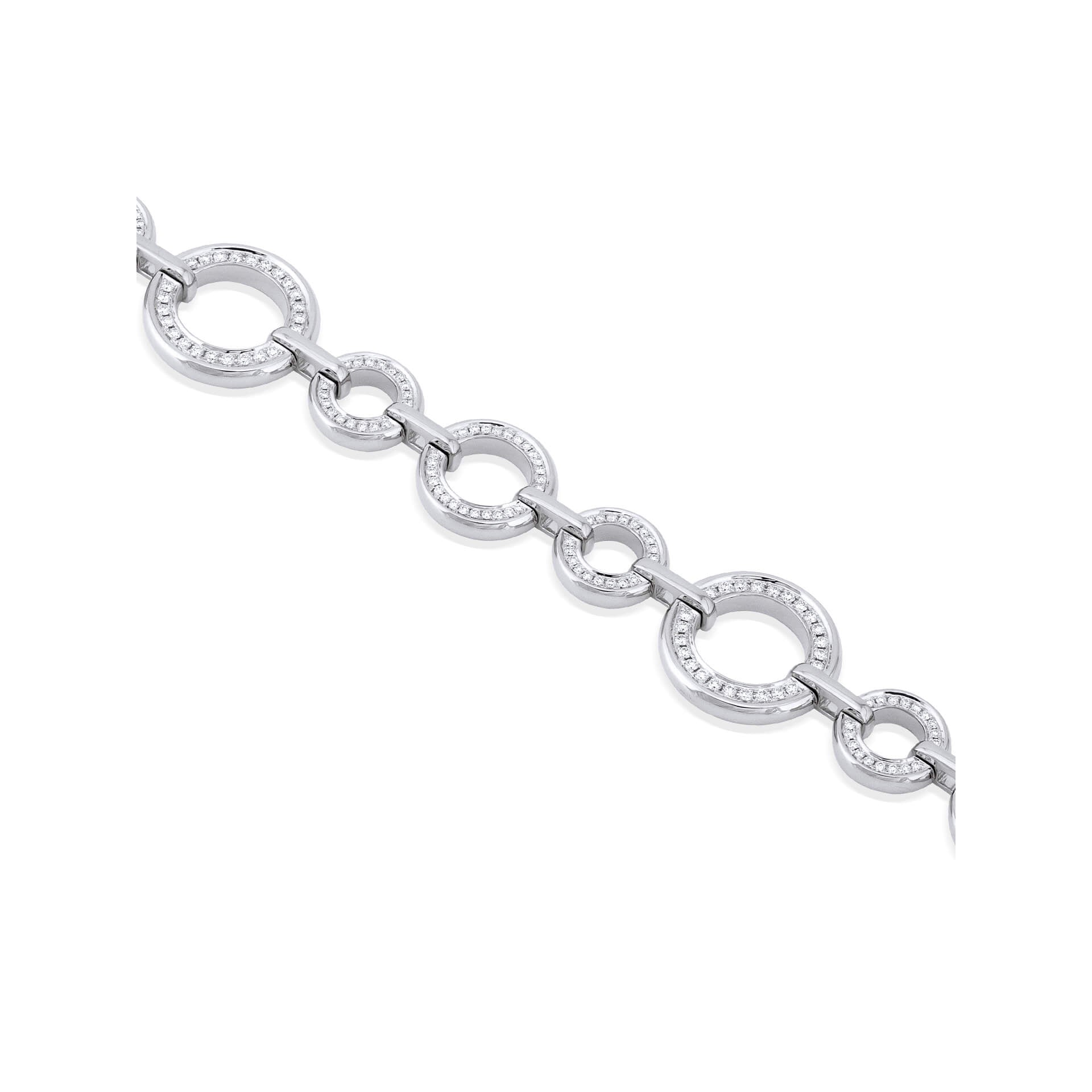 Medium Roulette White Gold Diamond Bracelet