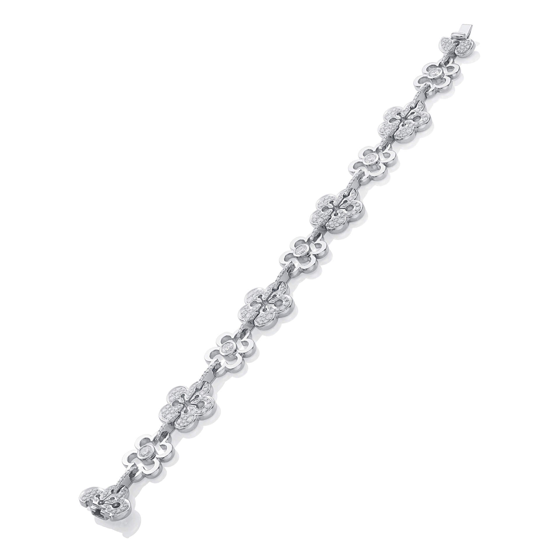 Blossom Large White Gold Diamond Bracelet