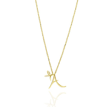 Love Letter Yellow Gold Initial Pendant