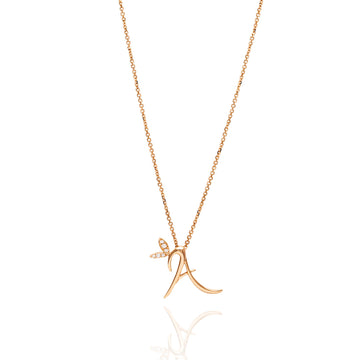 Love Letter Rose Gold Initial Pendant