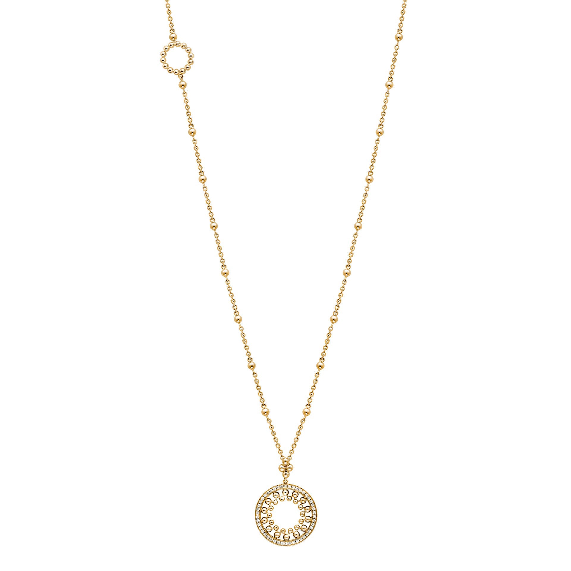 Circus Long Yellow Gold Bead Necklace