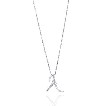Love Letter Diamond White Gold Initial Pendant