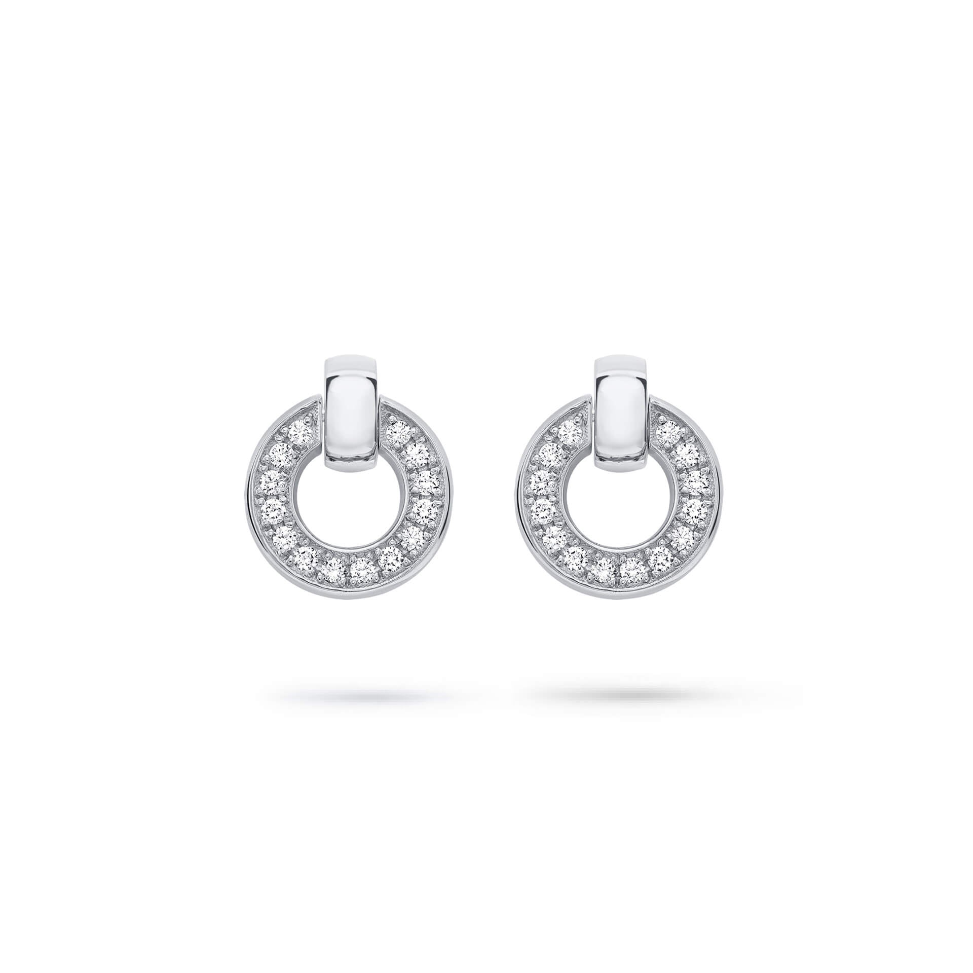 Roulette White Gold Diamond Flip Earrings