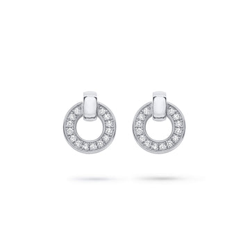 Roulette White Gold Diamond Flip Earrings