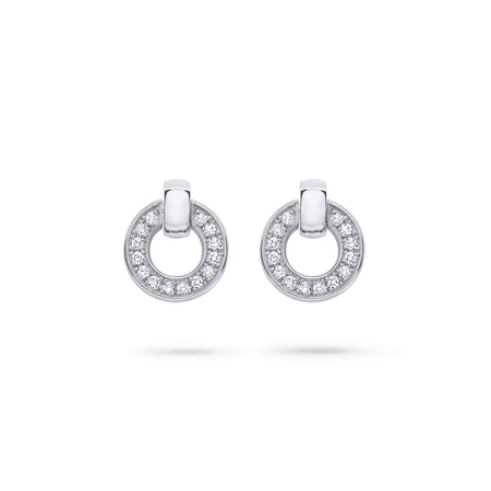 Roulette White Gold Diamond Flip Earrings