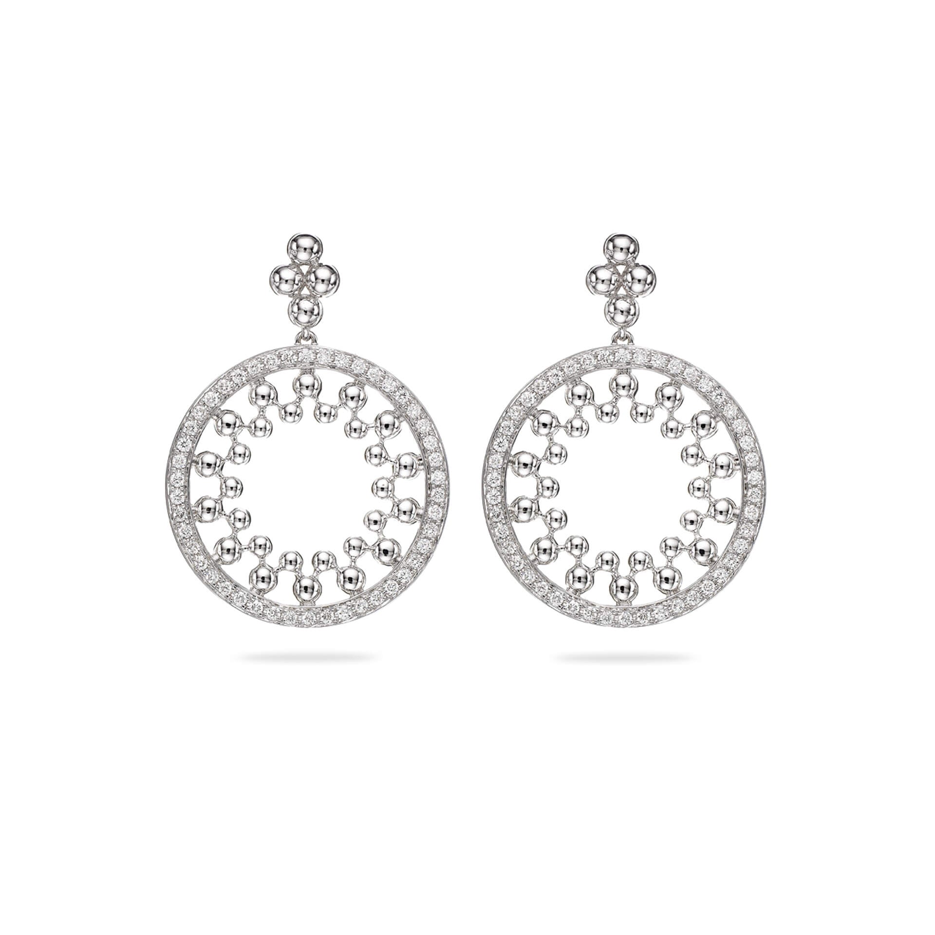Circus White Gold Diamond Drop Earrings