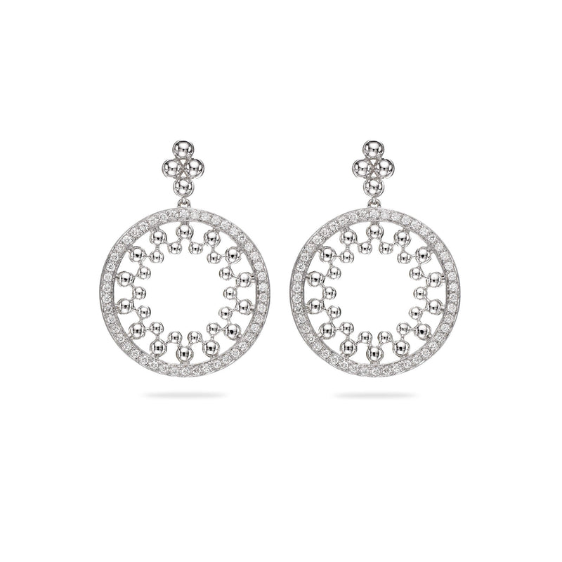 Circus White Gold Diamond Drop Earrings